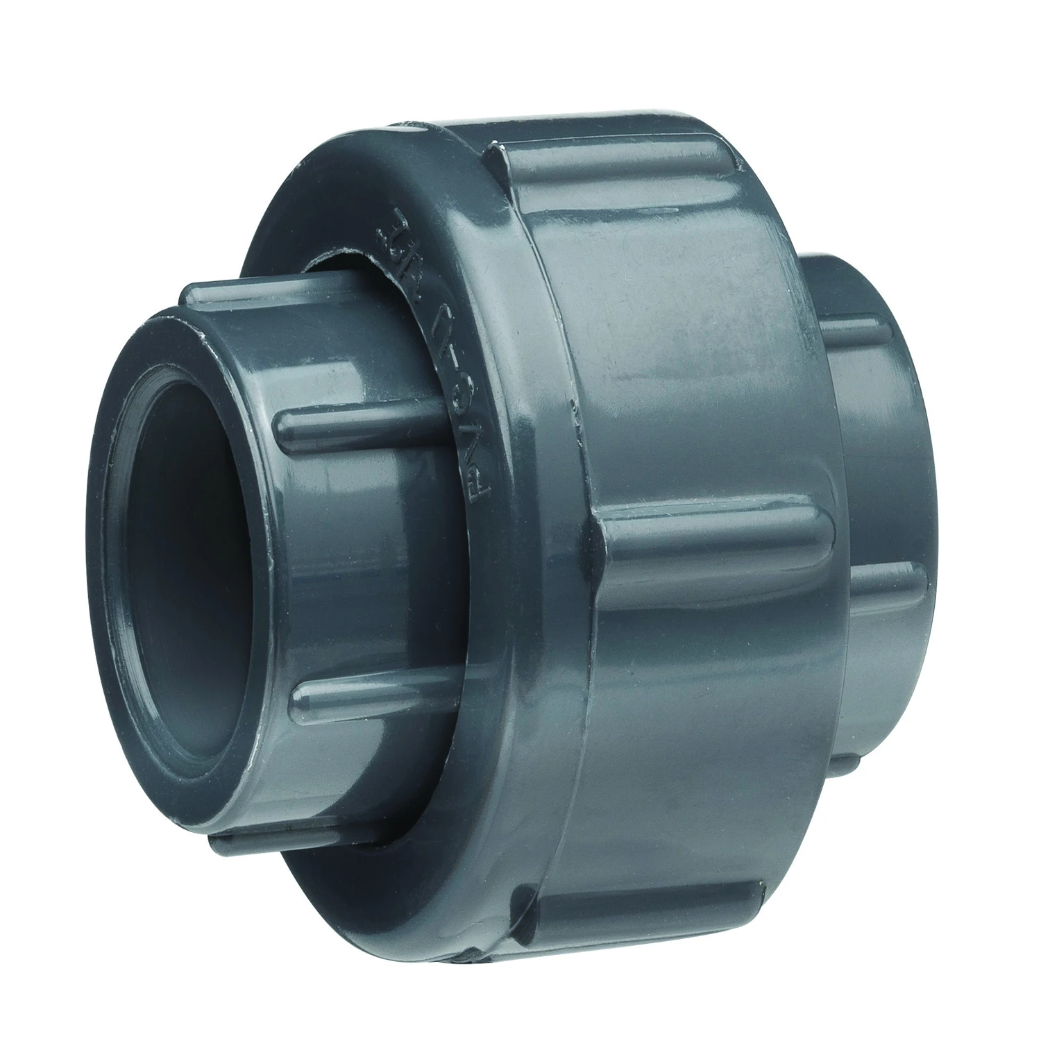 PVC Solvent Weld Slip Pipe Union, Gray, 1-1/2 In.