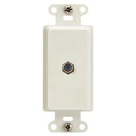 Pass & Seymour Coaxial Wall Jack, 1-Port, White
