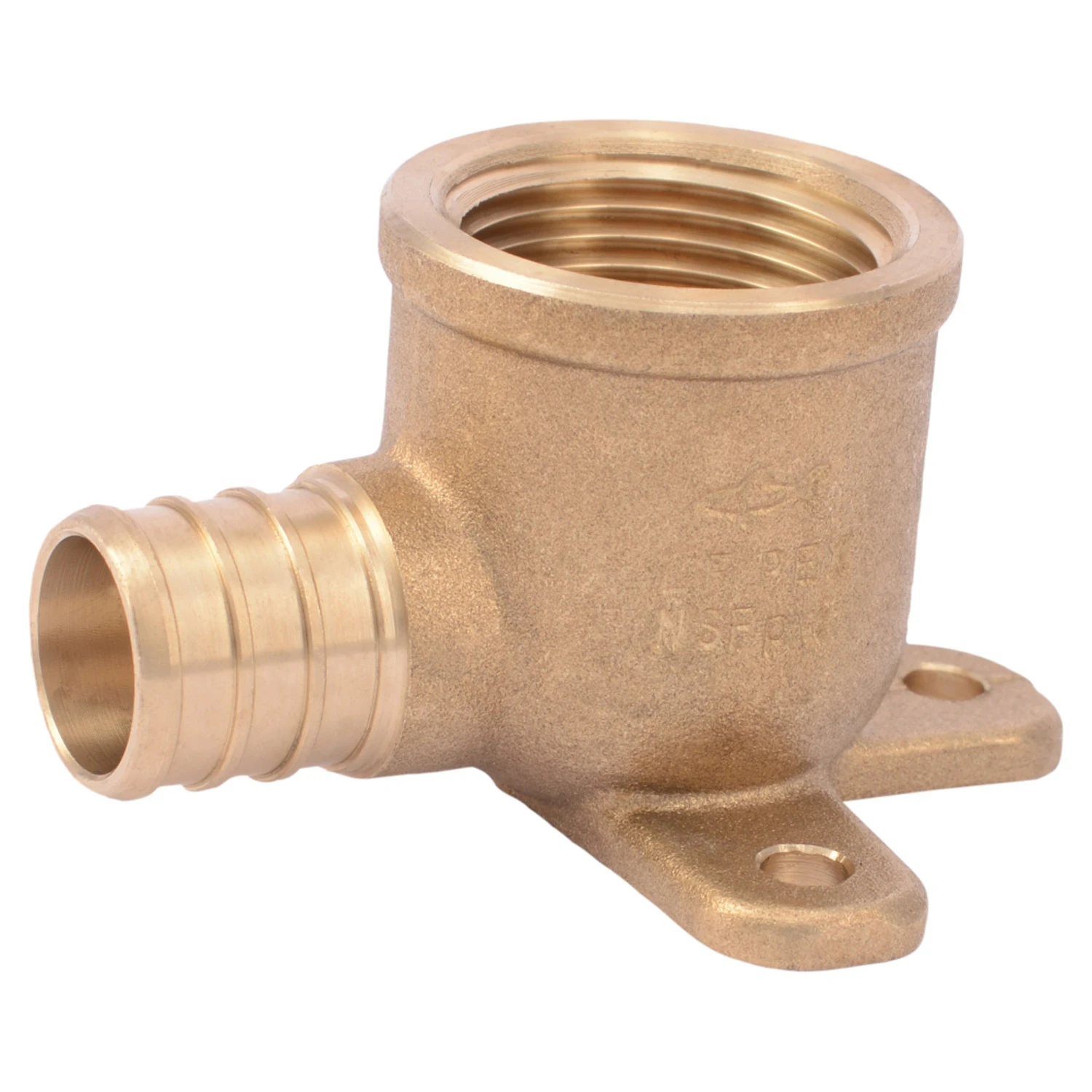 PEX Pipe Barb Drop Ear Elbow, 3/4 x 3/4 In. FNPT