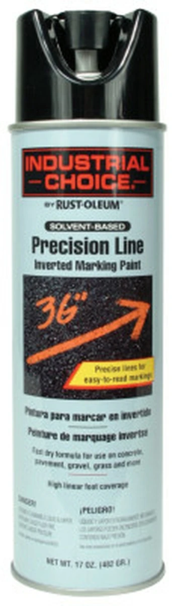 Industrial Choice Precision Line Marking Spray Paint, Black, 17-oz. Inverted