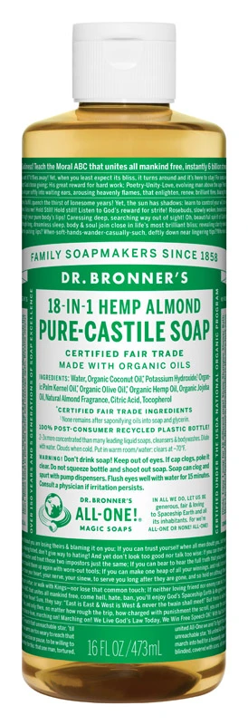 Pure Castile Liquid Soap, Almond, 16-oz.