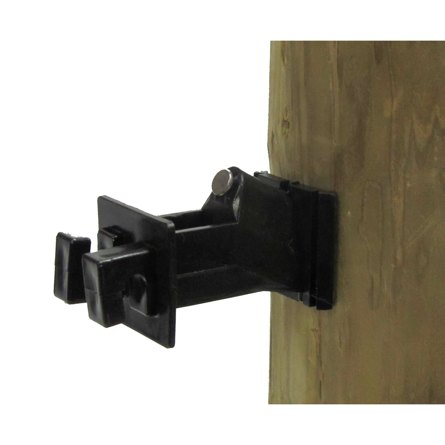 Electric Fence Insulator, Snug-Fit on Wood Post, With Nail, Black, 25-Pk.