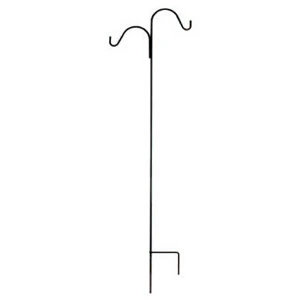 Shepherd's Hook, Double Offset, Black Steel, 84 In.