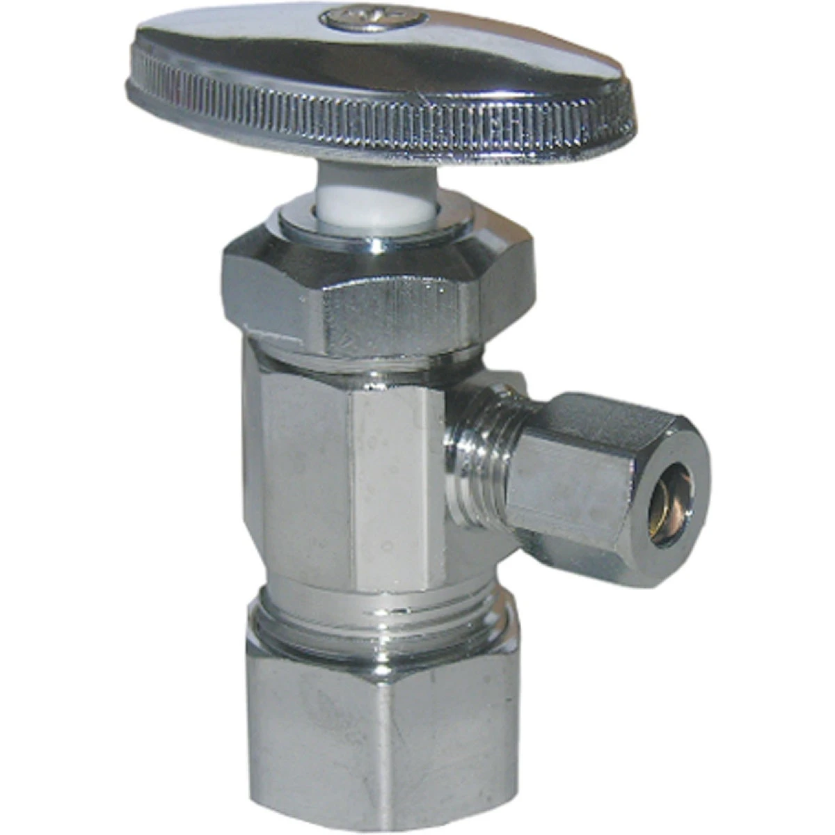 Pipe Fitting, Angle Valve, Chrome, Lead-Free, 5/8 x 1/4 In.