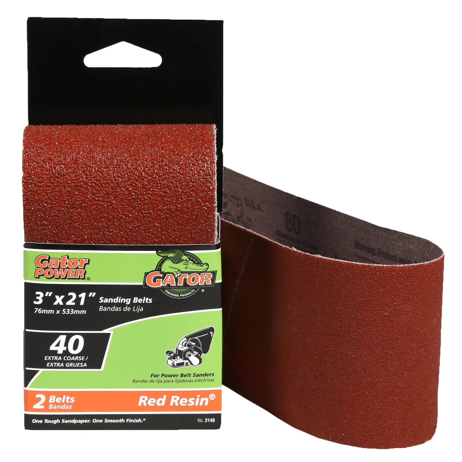 40-Grit Bi-Directional Sanding Belts, 3 x 21 In., 2-Pk.