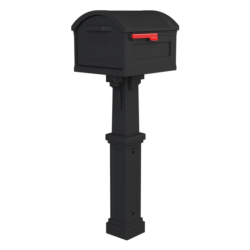 Grand Haven Mailbox and Post Cover Combo, XL Size, Plastic, Black