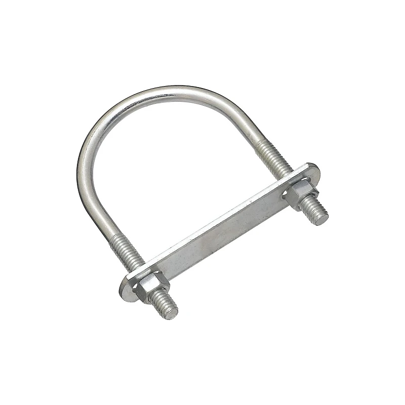 U Bolt with Plate & Hex Nuts, #652 Zinc, 3/8 x 3 x 4-1/2 In.