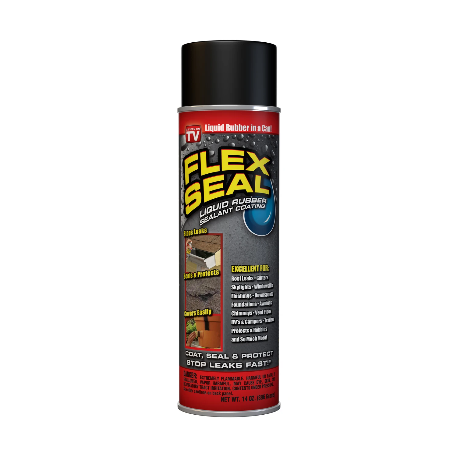 FLEX SEAL Rubber Sealant Coating, Black, 14-oz.
