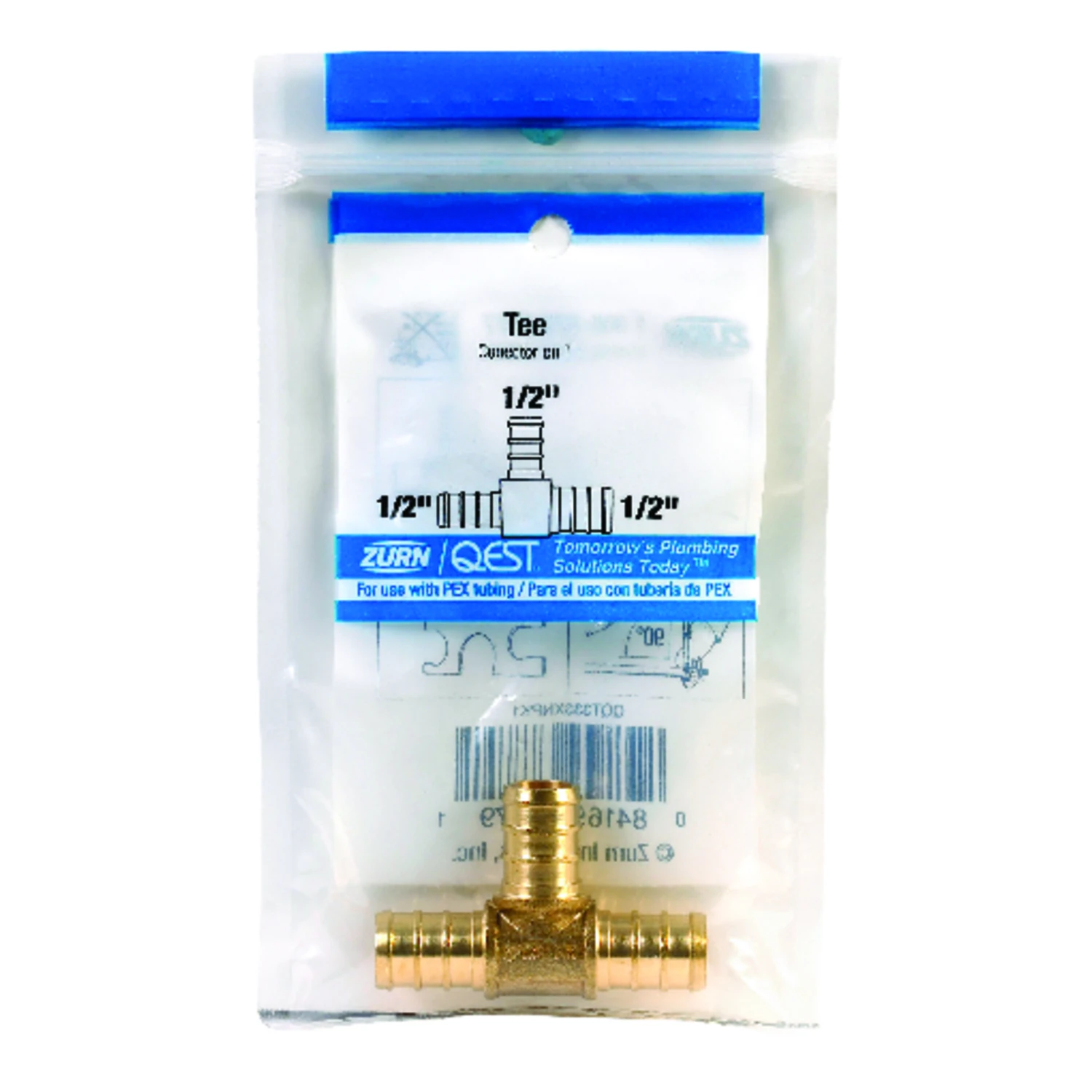 Insert Pipe Tee, Lead Free, 1/2 In. Brass Barb