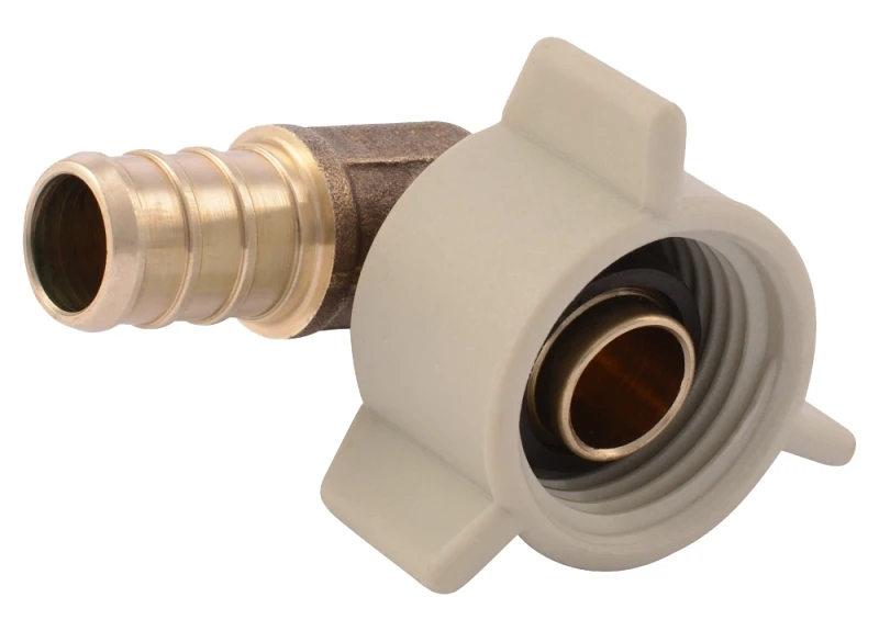 Barbed PEX Pipe Insert Adapter Elbow, 1/2 In. Brass Barb x 1/2 In. FPT