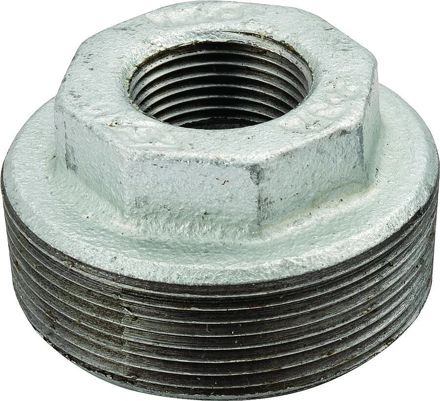 Galvanized Hex Bushing 3/4 Inch X 1/2 Inch Malleable Pipe Connector