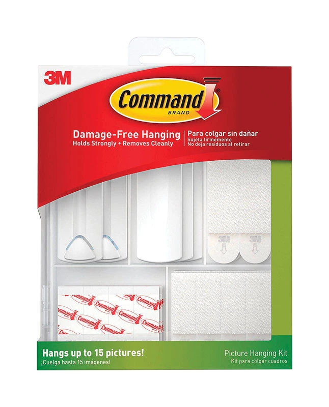 Picture Hanging Kit, Clear & White