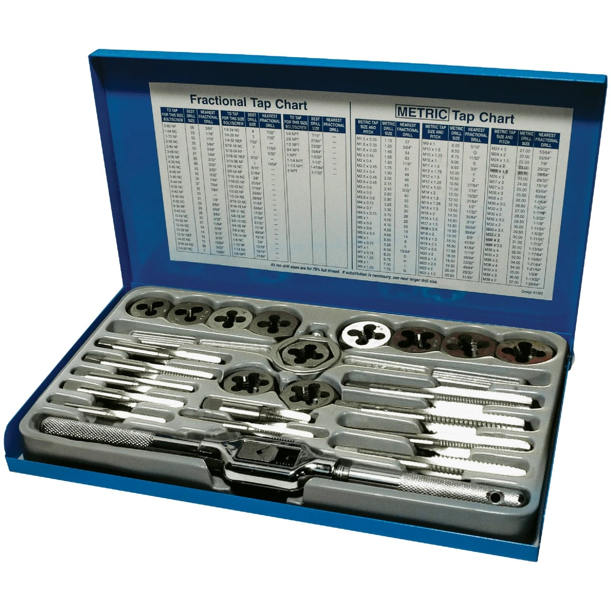 24-Pc. SAE Fractional Tap & Hex Die Set