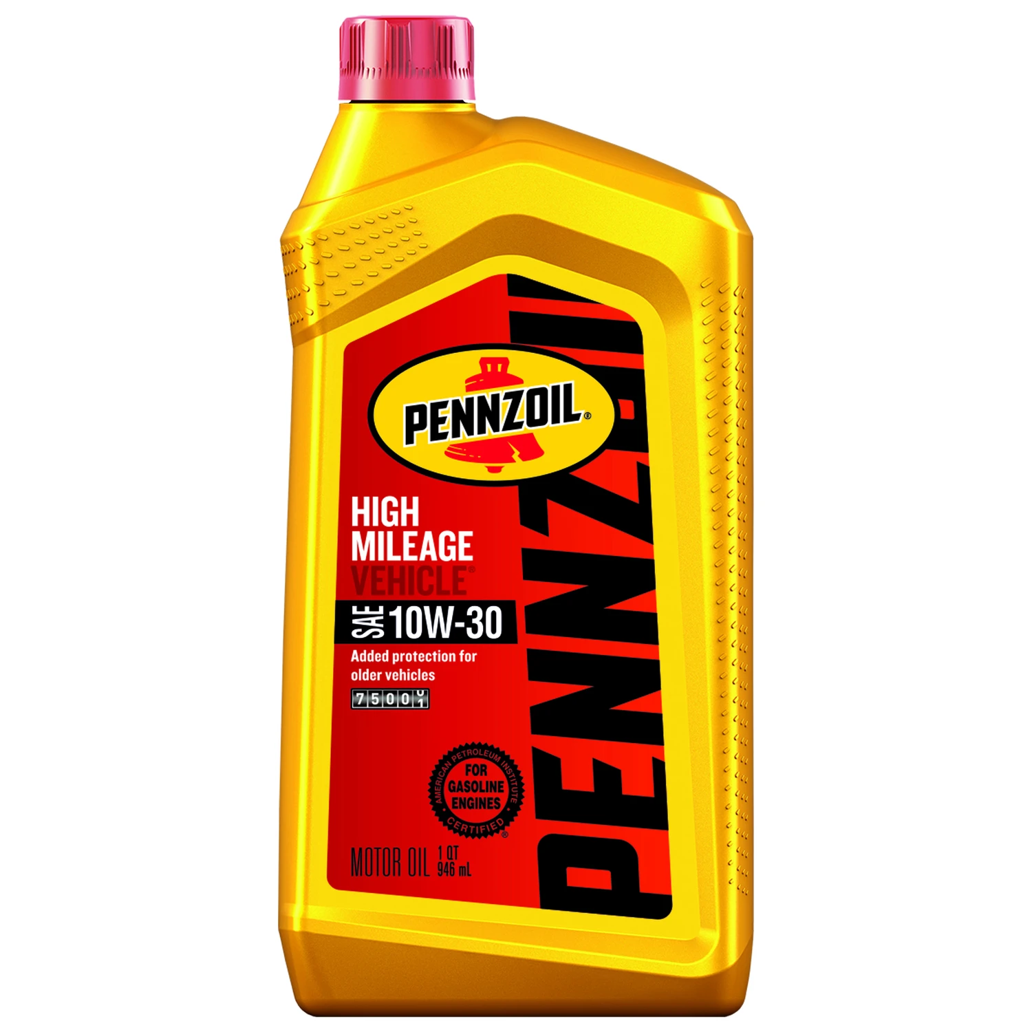 Motor Oil, High Mileage, 10W-30, 1 Qt.
