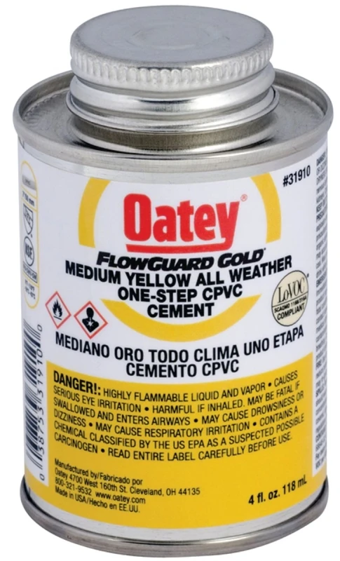Flowguard Gold CPVC Yellow Pipe Cement, 4 oz.