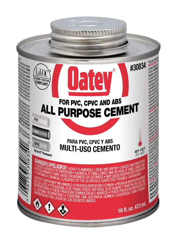 All-Purpose Solvent Pipe Cement, Clear, 16 oz.