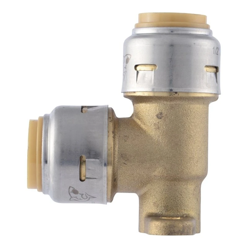 Push-Fit Drop Ear Pipe Elbow, Lead Free, 1/2 x 1/2 In.