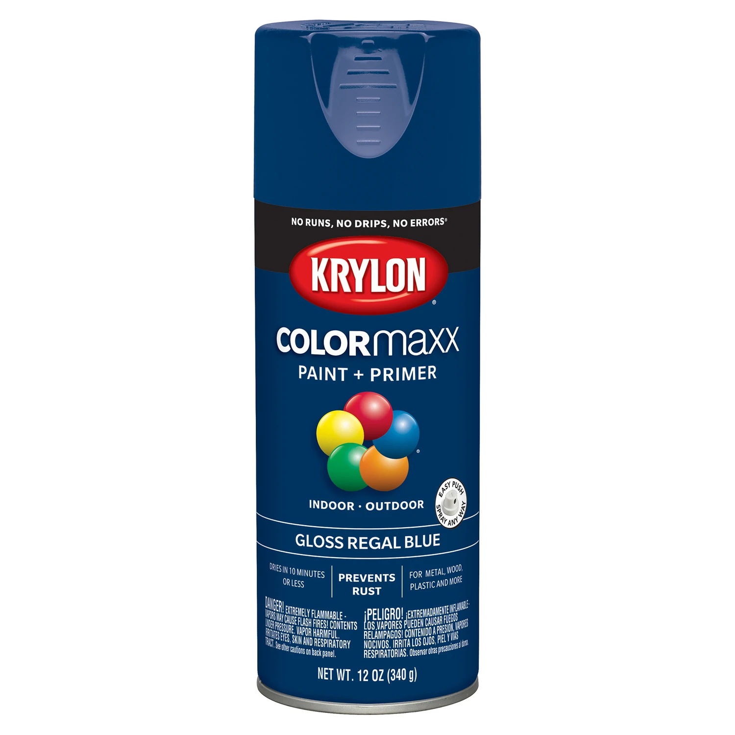 COLORmaxx Spray Paint + Primer, Gloss Regal Blue, 12-oz.