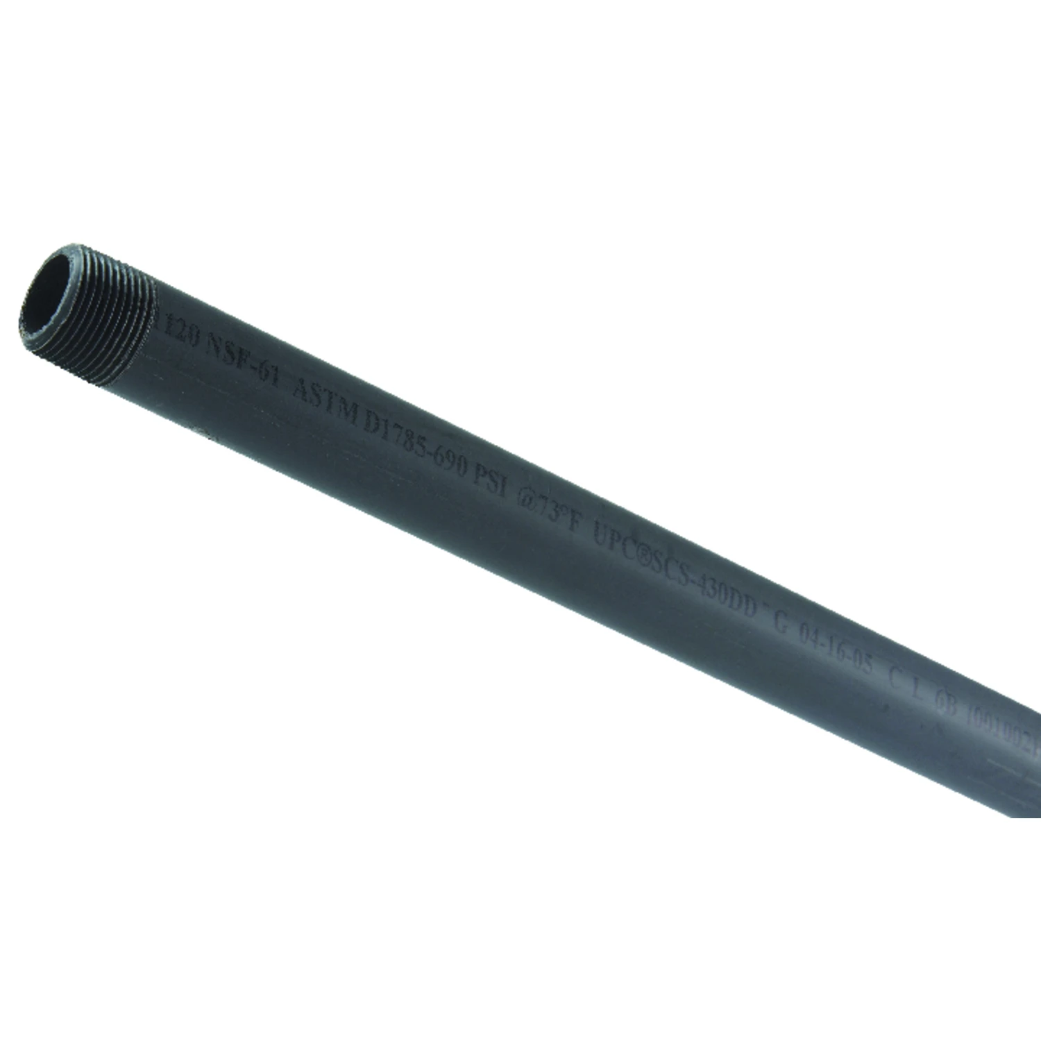 Schedule 80 PVC Pipe Nipple, 3/4 x 48 In.
