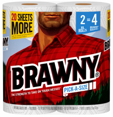 Tear-A-Square 2-Ply Paper Towels, White, 100-Sheet Roll, 2 Roll Pk.