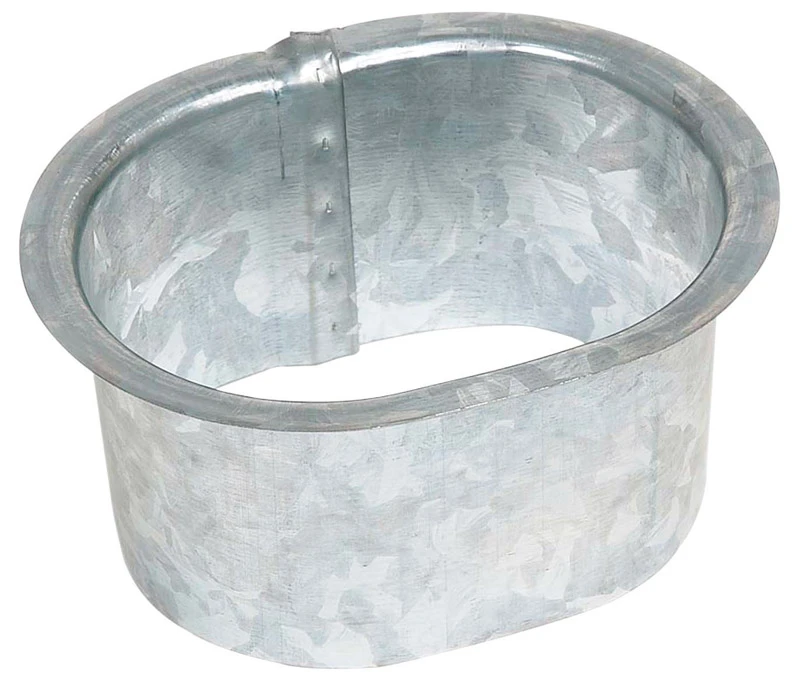 Gutter Drop Outlet, B Style, Narrow Flange Galvanized Steel, 2 x 3 In.