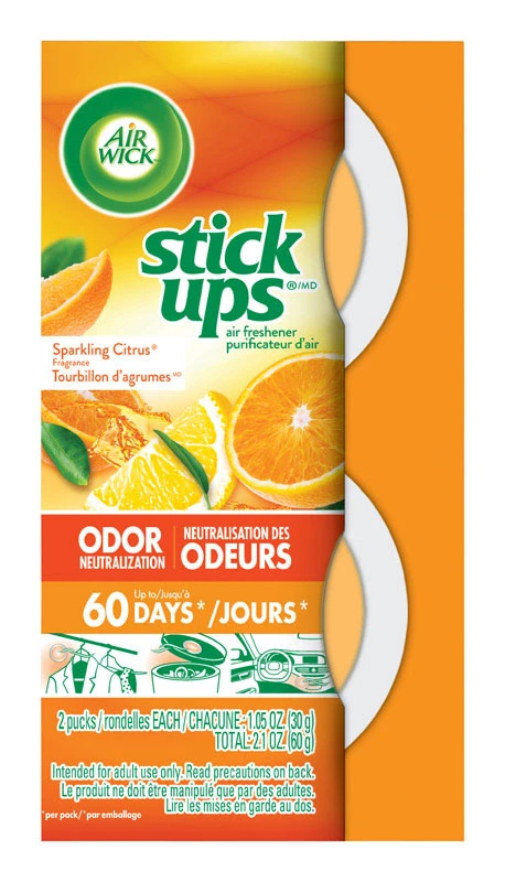 Stick Ups Air Freshener, Sparkling Citrus, 2-Pk.