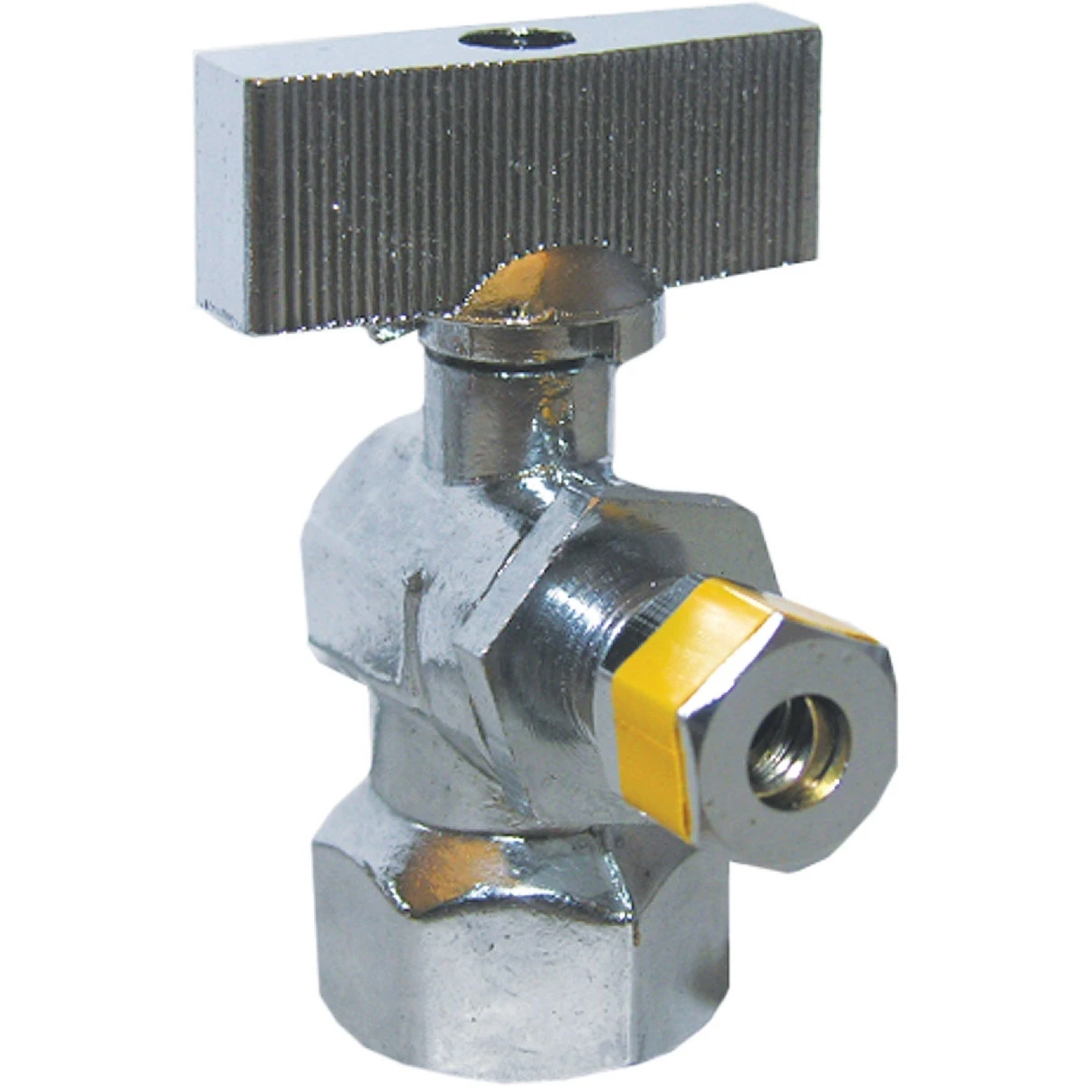 Angle Valve, Chrome, Quarter Turn, 1/2 x 1/4 In.