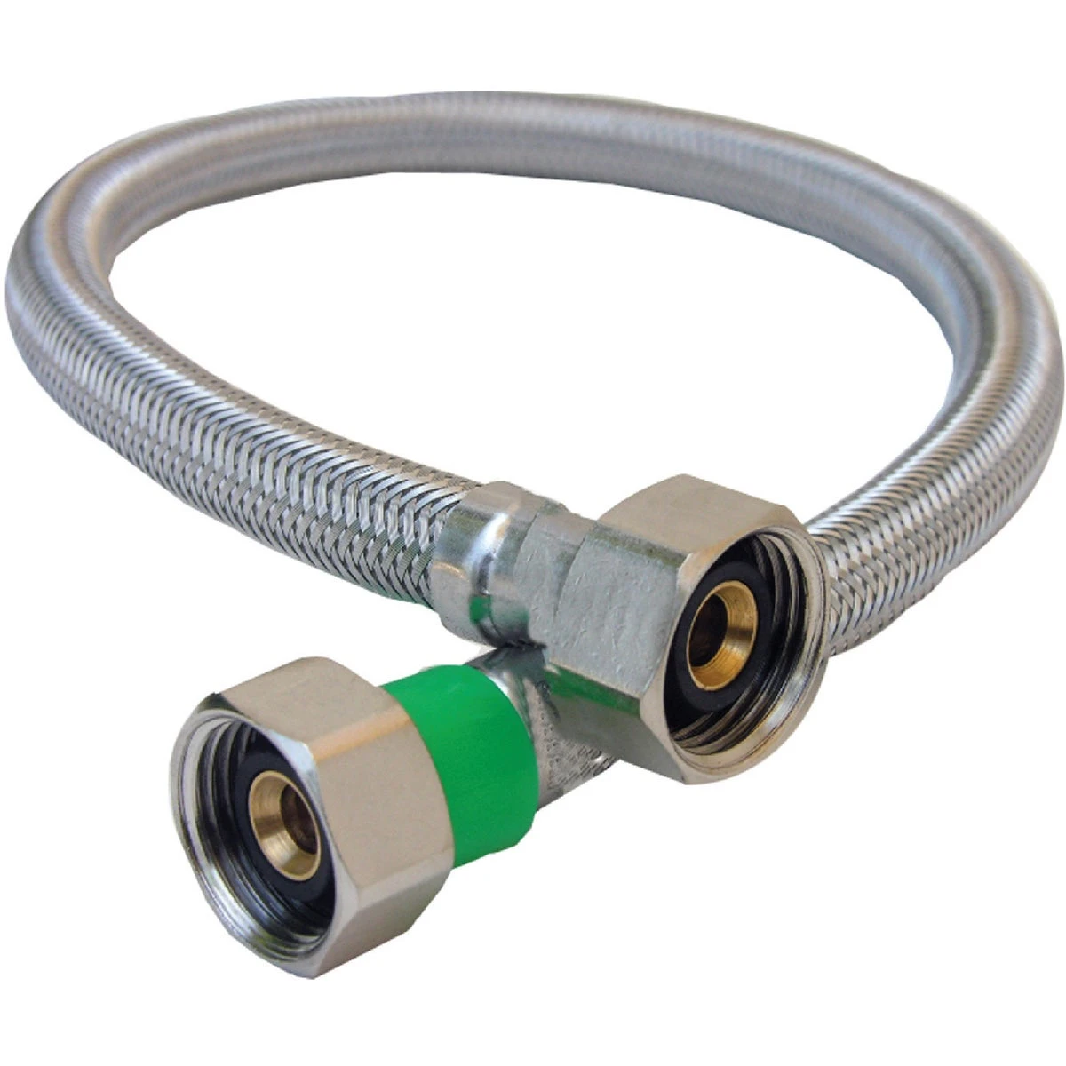 Faucet Connector, Stainless-Steel, 1/2 In. Iron Pipe Size x 1/2 In. Iron Pipe x 20 In.