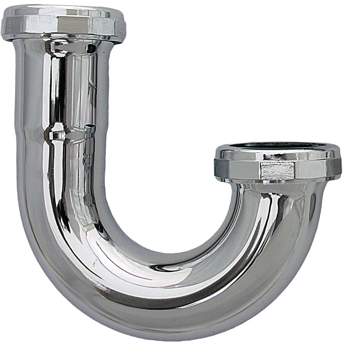 Kitchen Drain J-Bend, Chrome Plated Brass, 1-1/2 In. OD