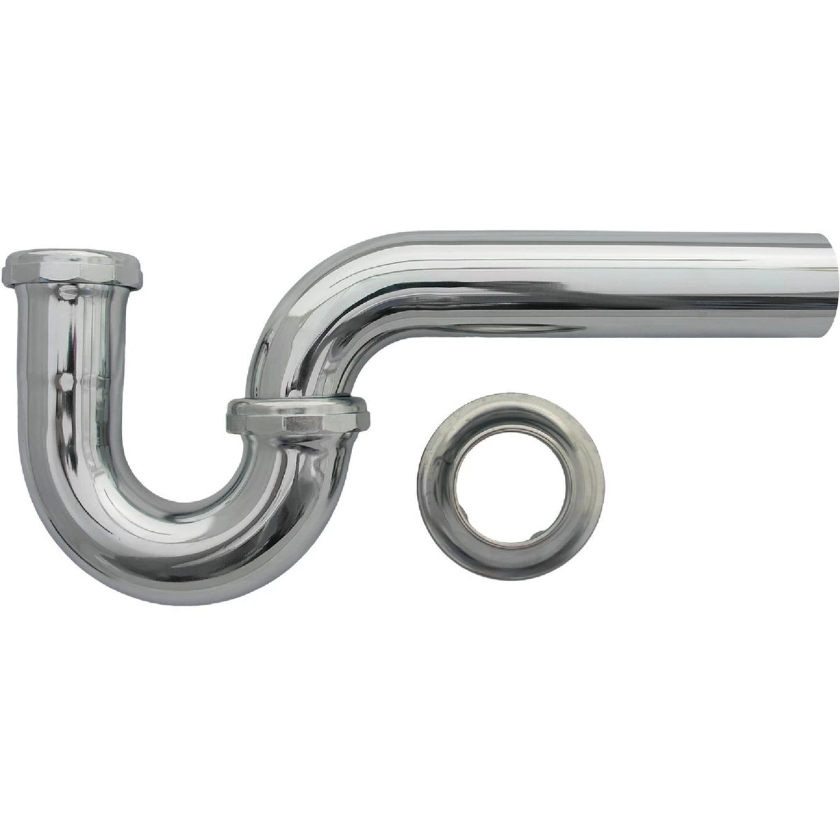Kitchen Drain P-Trap, Chrome Plated Brass, 1-1/2 In. O.D.
