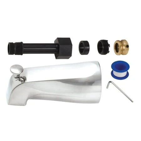 Diverter Tub Spout, Universal, Chrome Finish, 5-1/8-In.