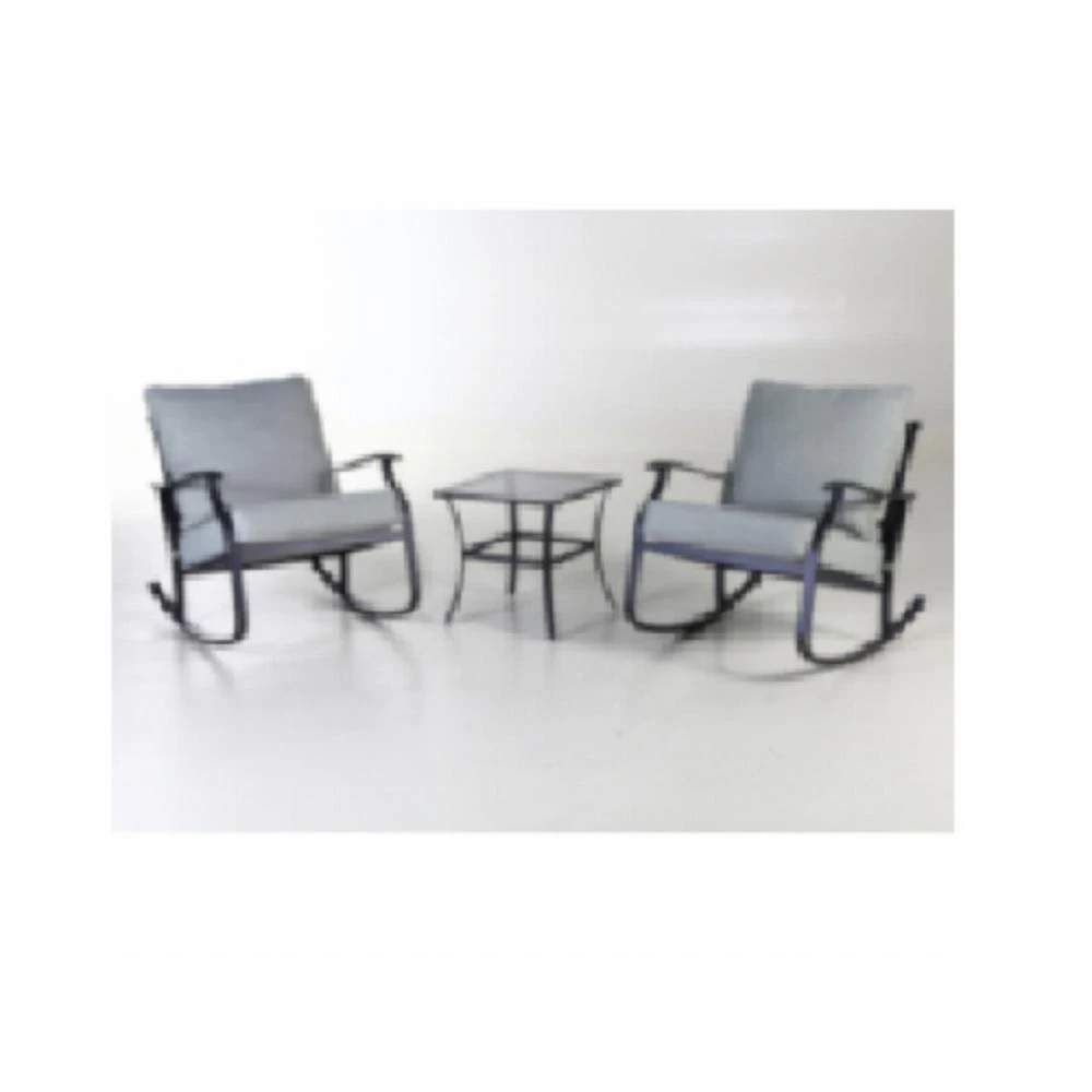 Gramercy 3-Pc. Bistro Set, Glass Table, 2 Rocker Chairs