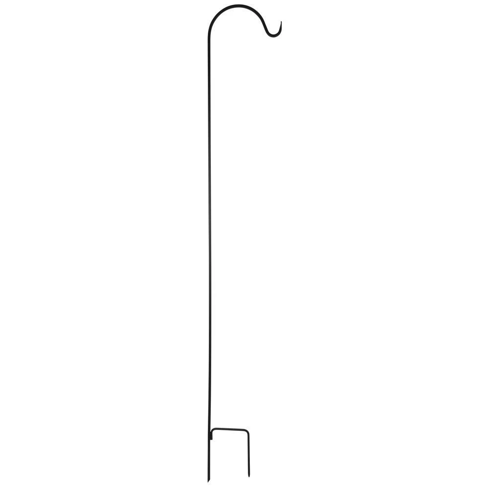 Shepherd's Hook, Single Offset, Black Steel, 48 In.