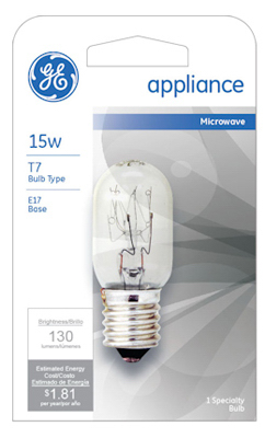 Appliance Light Bulb, Clear, 15 Watt