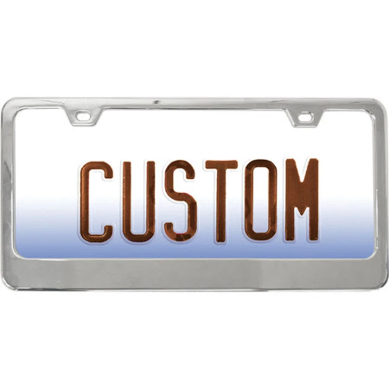 License Plate Frame With Wide Base, Chrome