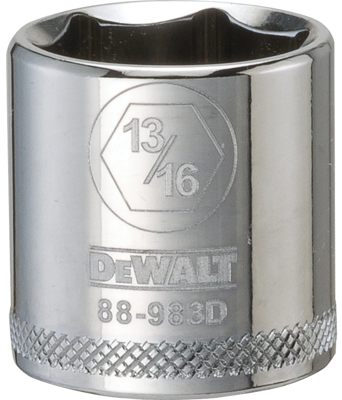 SAE Socket, Shallow, 6-Point, 13/16 In., 3/8 In. Drive