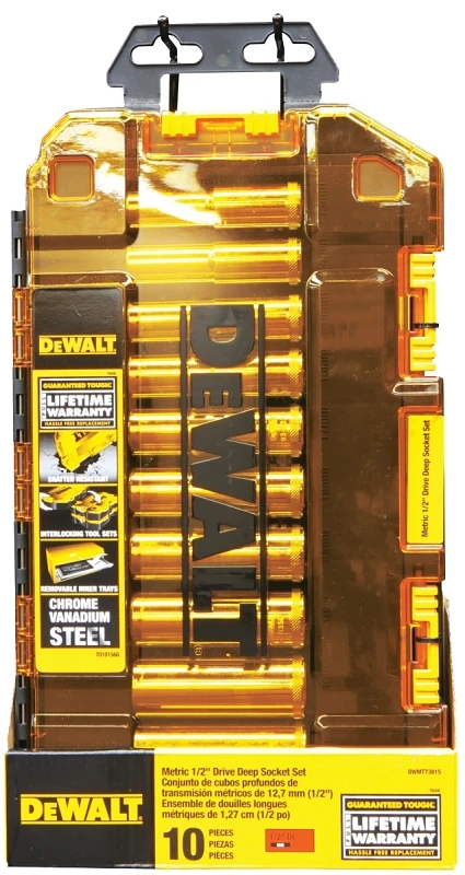 Metric Deep Socket Set, 1/2 In. Drive