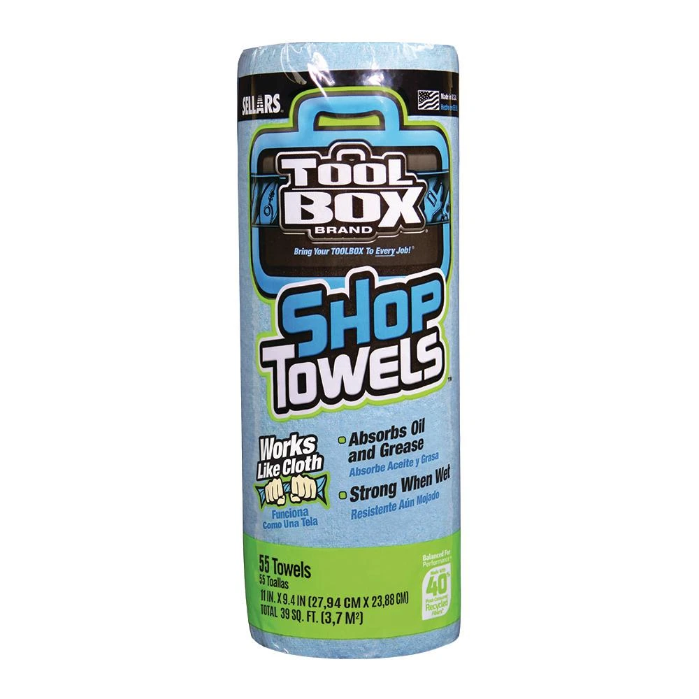 Blue Shop Towels, 55-Ct. Roll