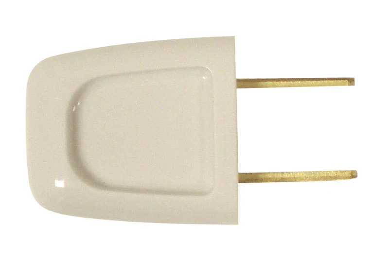 Pass & Seymour Installation Plug, Non-Polarized, White, 18-2, 6-Amp