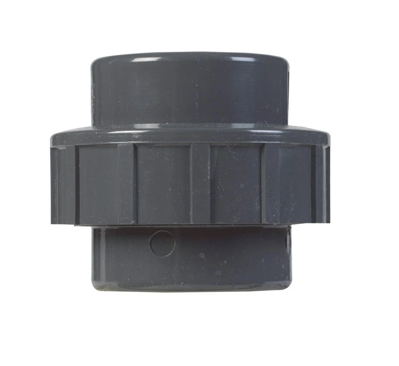 PVC Solvent Weld Slip Pipe Union, Gray, 2 In.