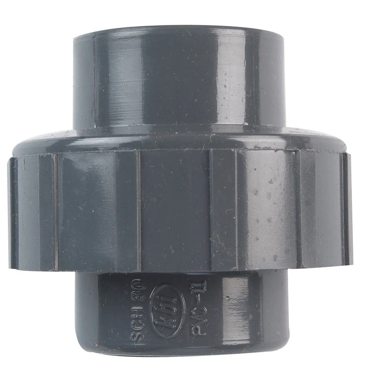 PVC Threaded Pipe Union, Gray, 1 In.
