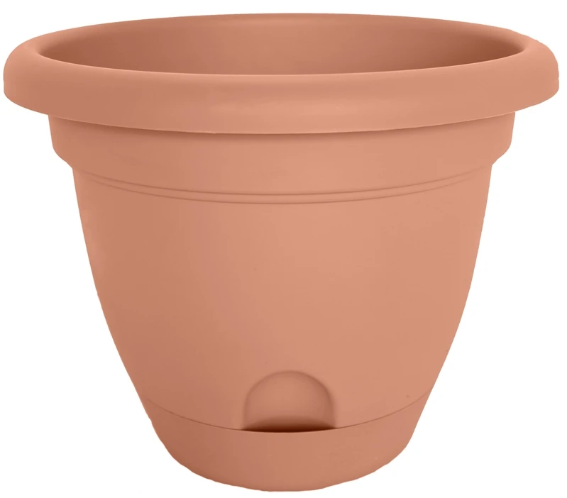 Lucca Self-Watering Planter, Plastic, Terra Cotta, 10-In.