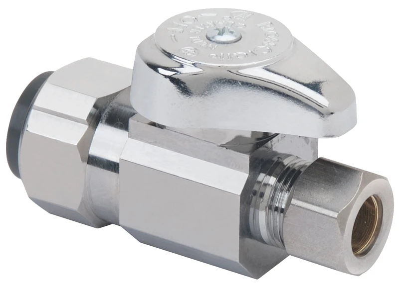 Straight Stop Valve, .5 Push Connect x 3/8-In. Compression