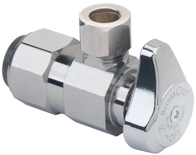 Angle Stop Valve, .5 Push Connect x 3/8-In. Compression