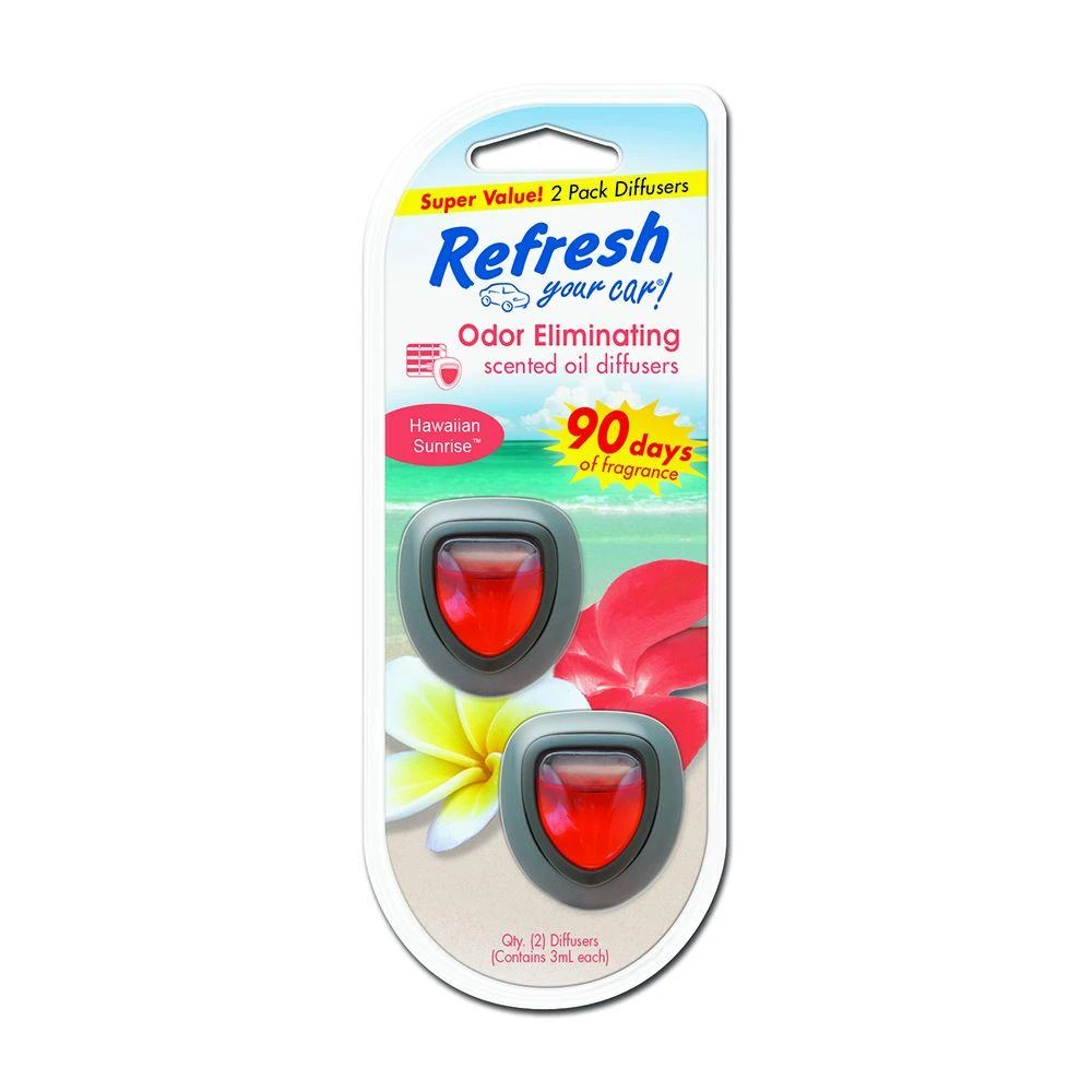 Car Air Freshener Diffusers, Hawaiian Sunrise Scent, 2 Pack