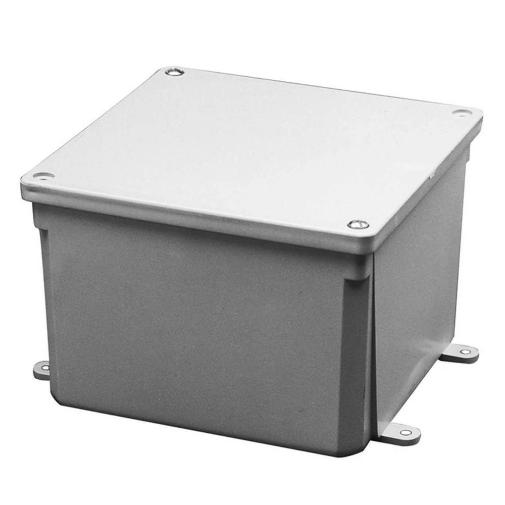 Electrical PVC Junction Box, 8 x 8 x 4 In.