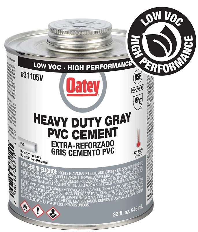 Gray Heavy-Bodied PVC Pipe Cement, 32 oz.