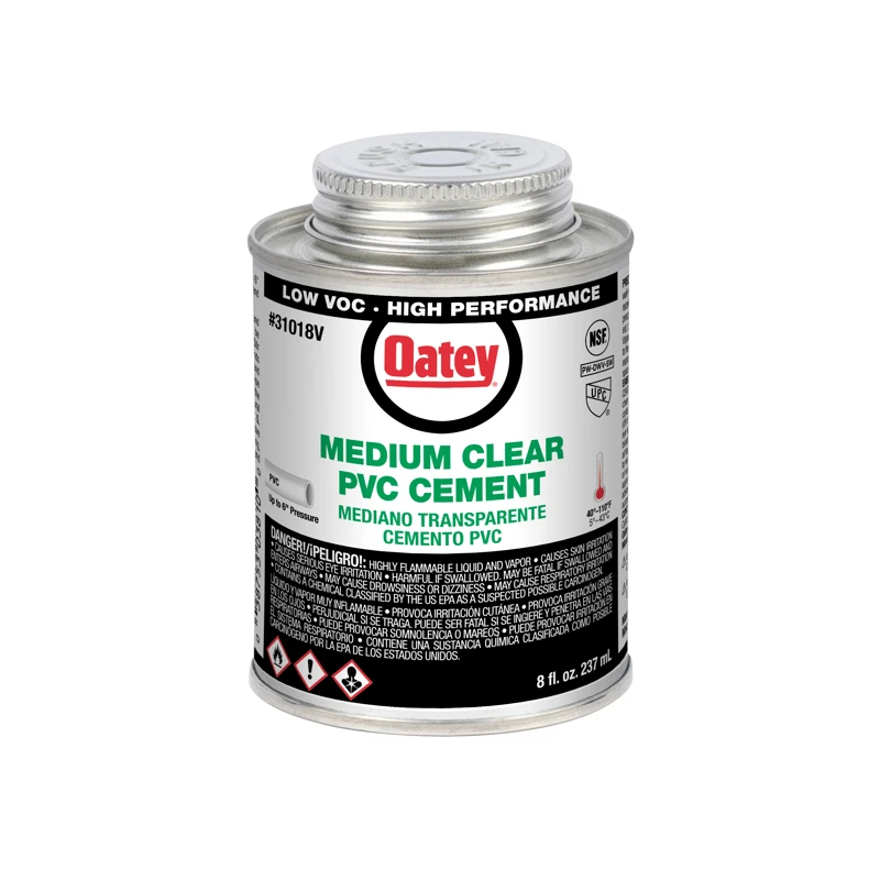 Clear Medium-Bodied PVC Pipe Cement, 8 oz.