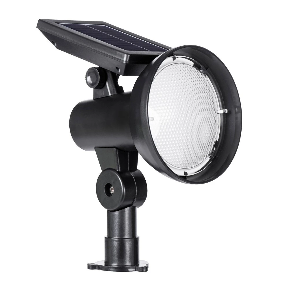 Modern Solar Spot Light With Kelvin Selector, 30 Lumen, Black Finish