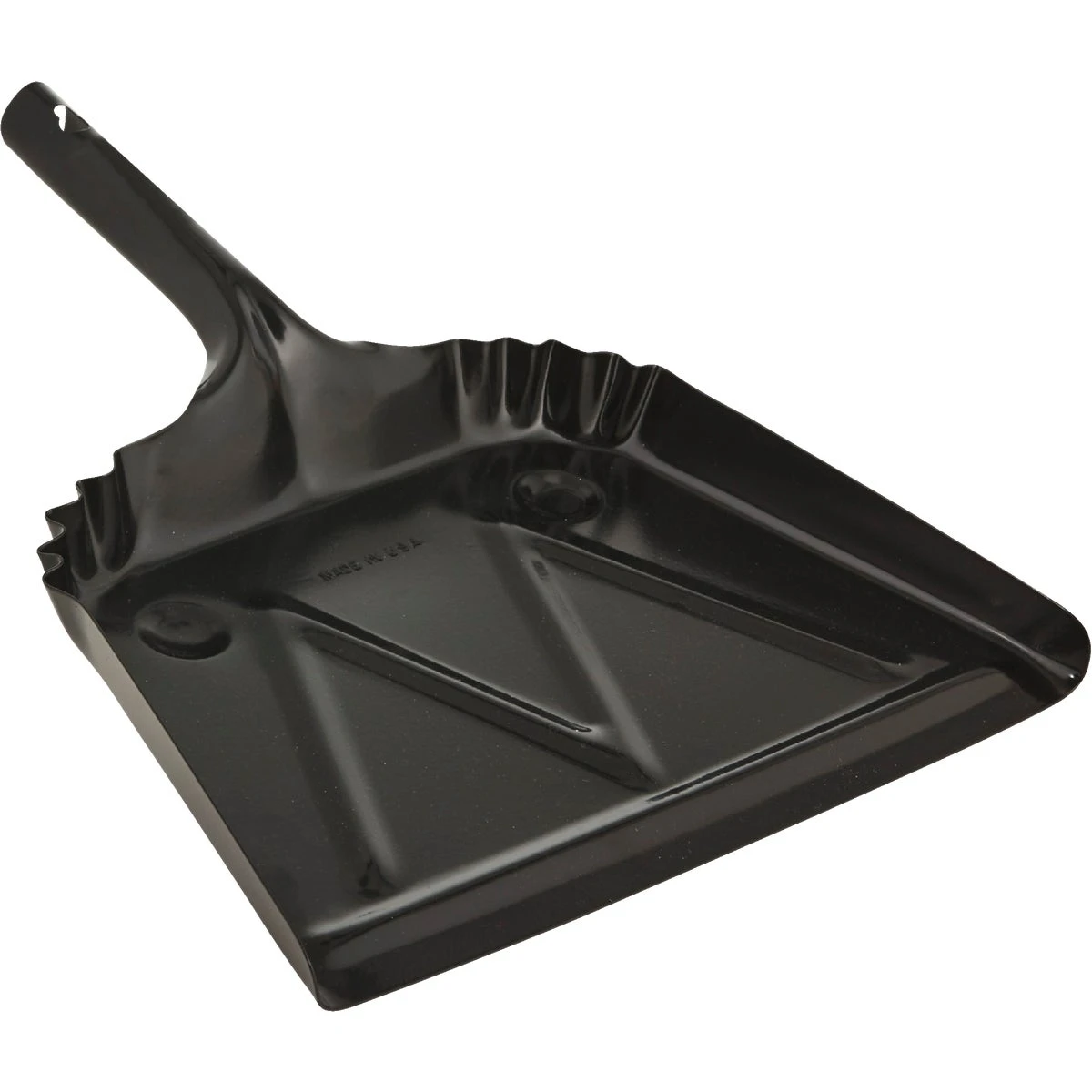 Heavy Duty Dust Pan, Black, Metal, 12 In.